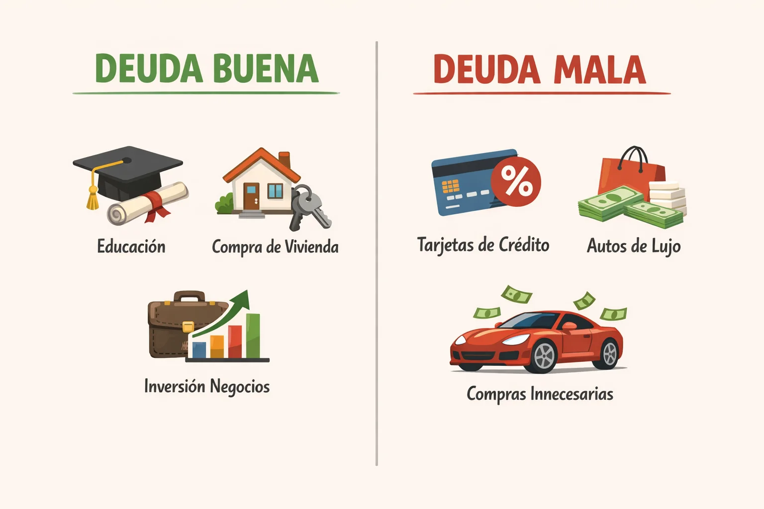 Deuda buena vs deuda mala